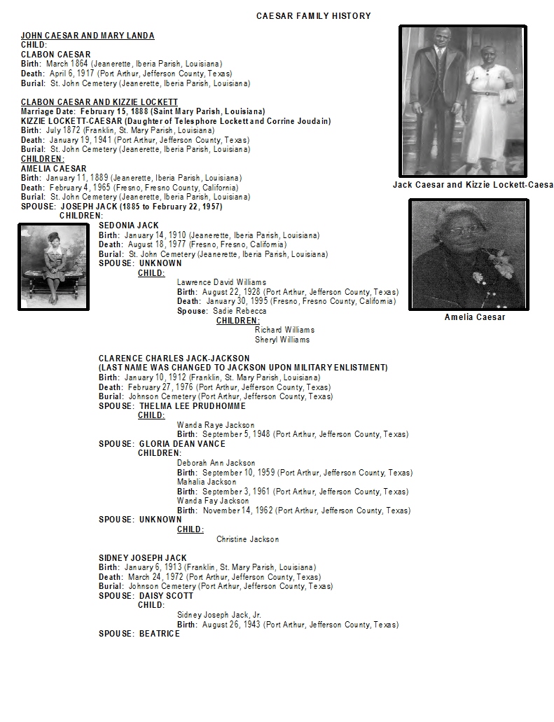 Caesar Family History